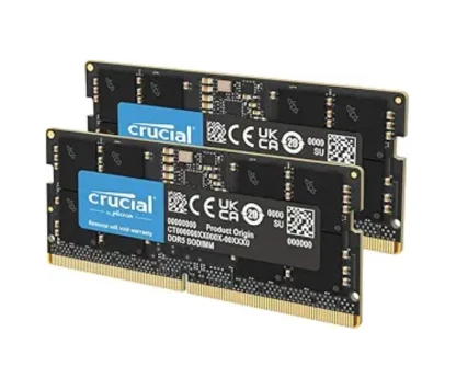 CRUCIAL 16GB/32GB DDR5-5600 SODIMM CL46 (16Gbit)
